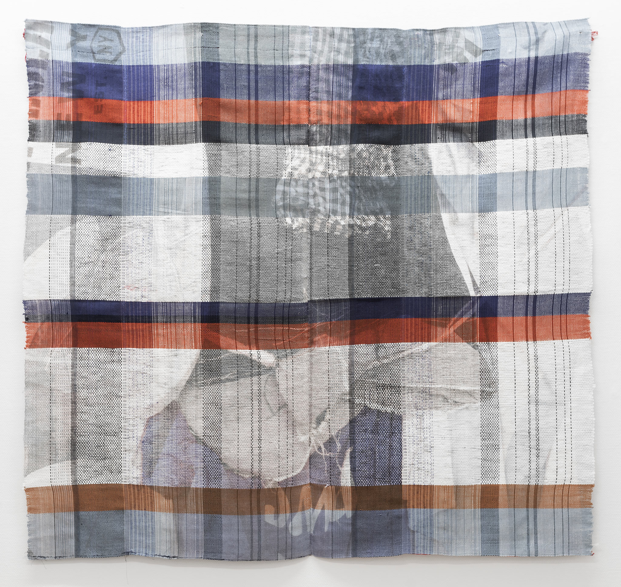 1. Marie Hazard - Alright, 2018, hand-woven in paper, linen, mohair, digital print sublimation, 198 x 178 cm,