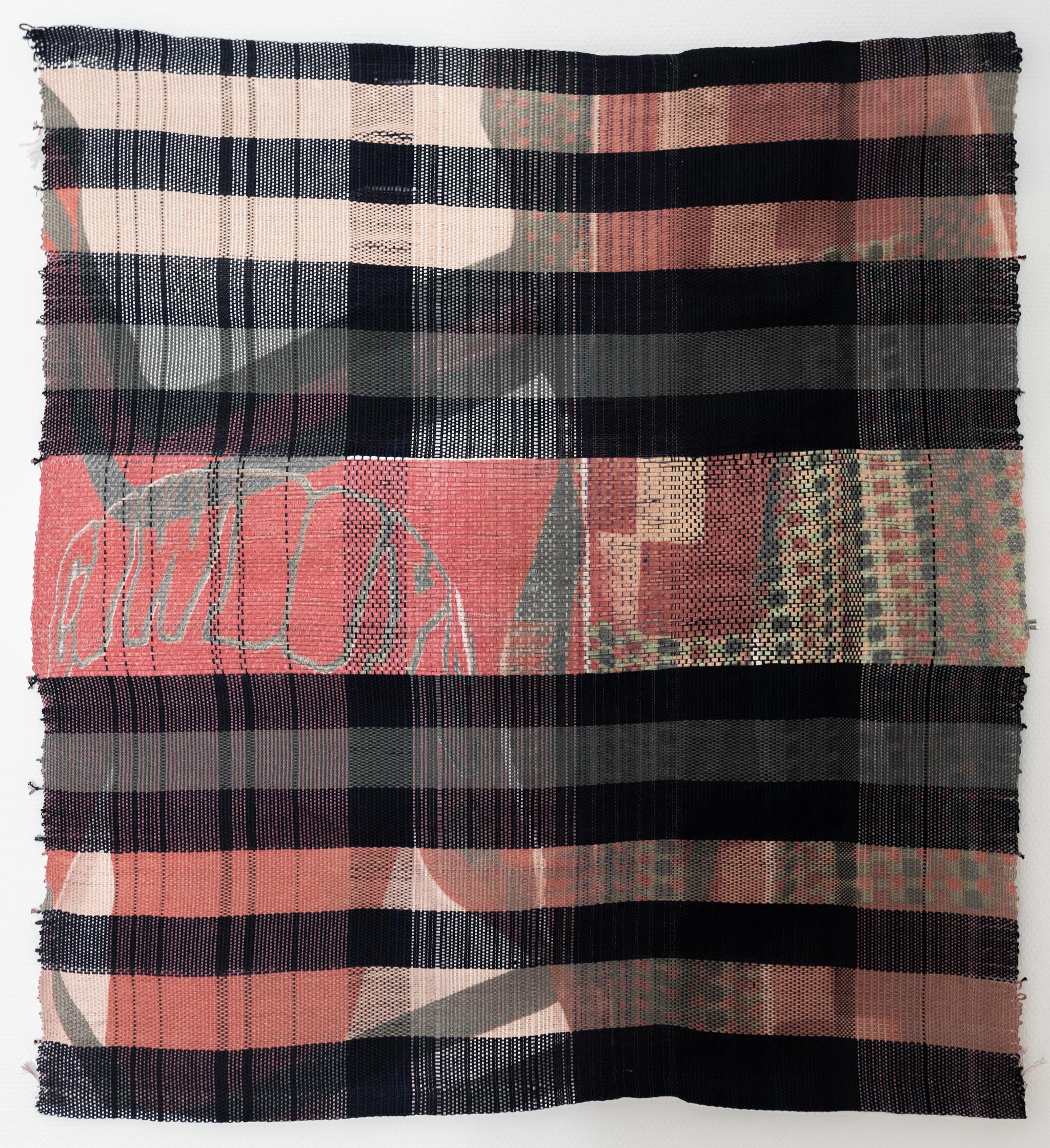 3. Marie Hazard - Wax Cowboy, 2018, hand-woven in paper, linen, mohair, digital print sublimation, 94 x 102 cm,