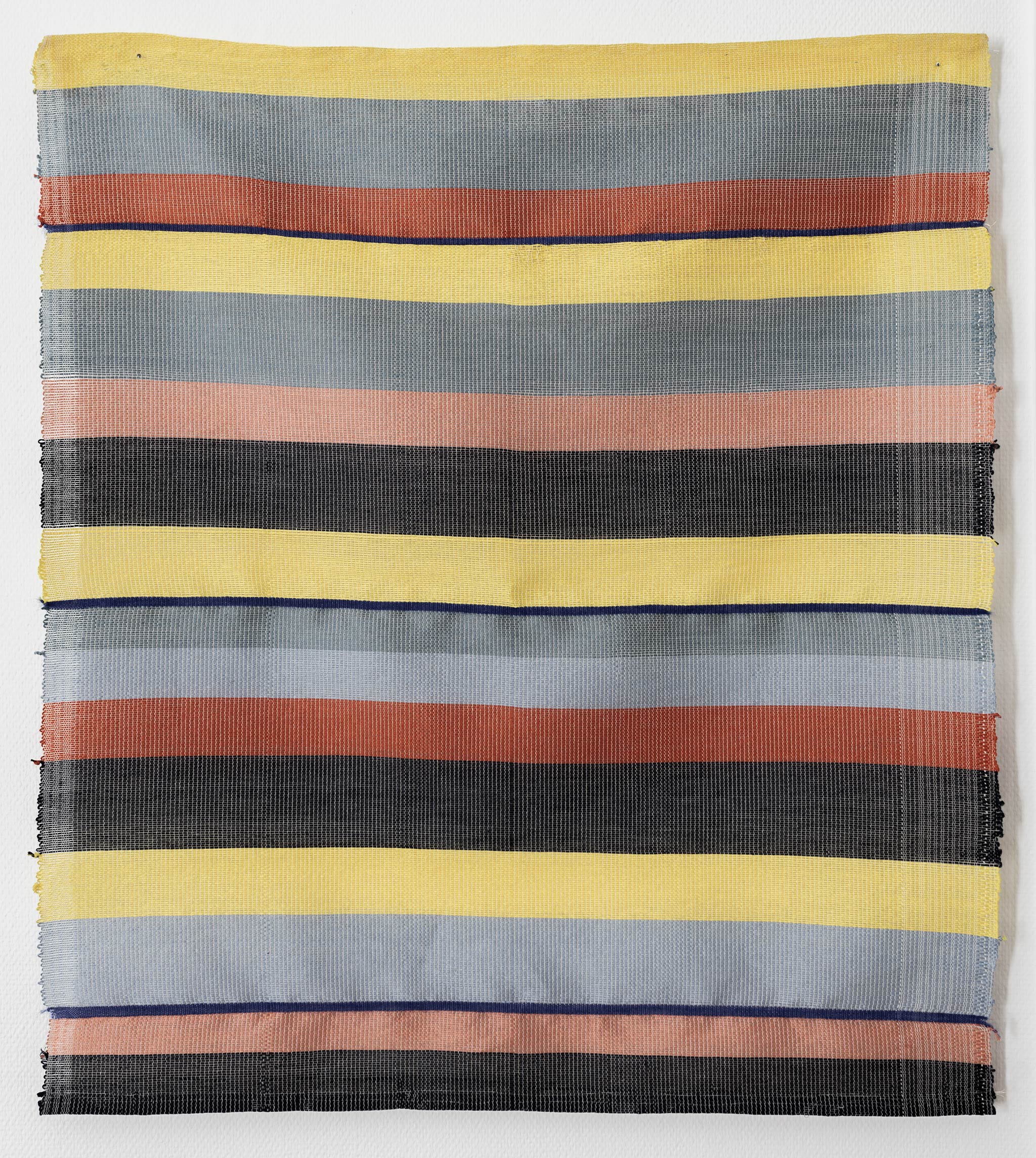 5. Marie Hazard - Raining Stripes, 2018, hand-woven in paper, linen, 97 x 100 cm,