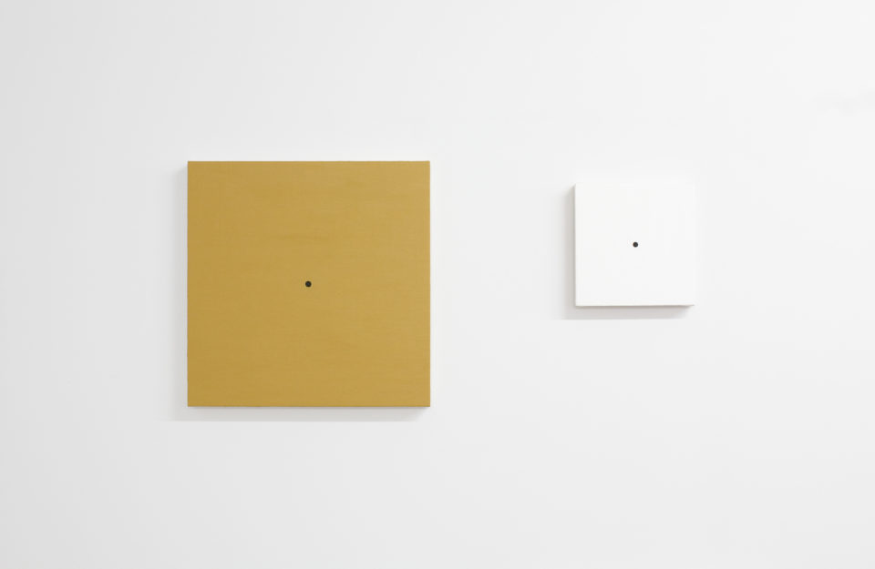 Matthew Feyld acrylic gel medium and pigmented modeling paste on canvas over panel 16x16 and 8x8 inches