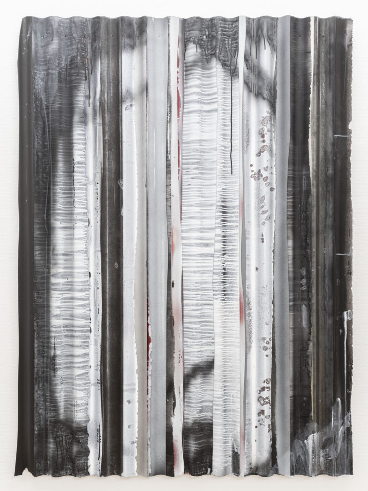 3. Nils Bleibtreu - Wie Schön Der Morgen Mit Dir, 2018, Car paint, metal and polyester screwed on aluminium profiles, 150 cm x 112 cm,