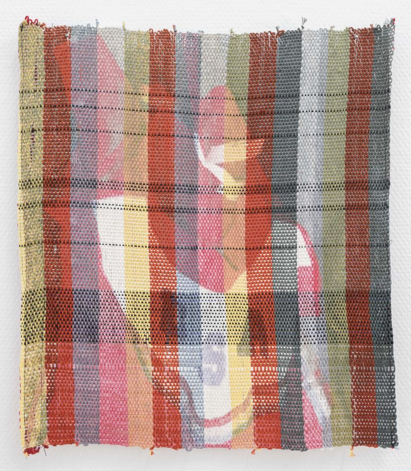 8. Marie Hazard - L’Arc En Ciel, 2018, hand-woven in paper, linen, digital print sublimation, 48 x 48 cm,
