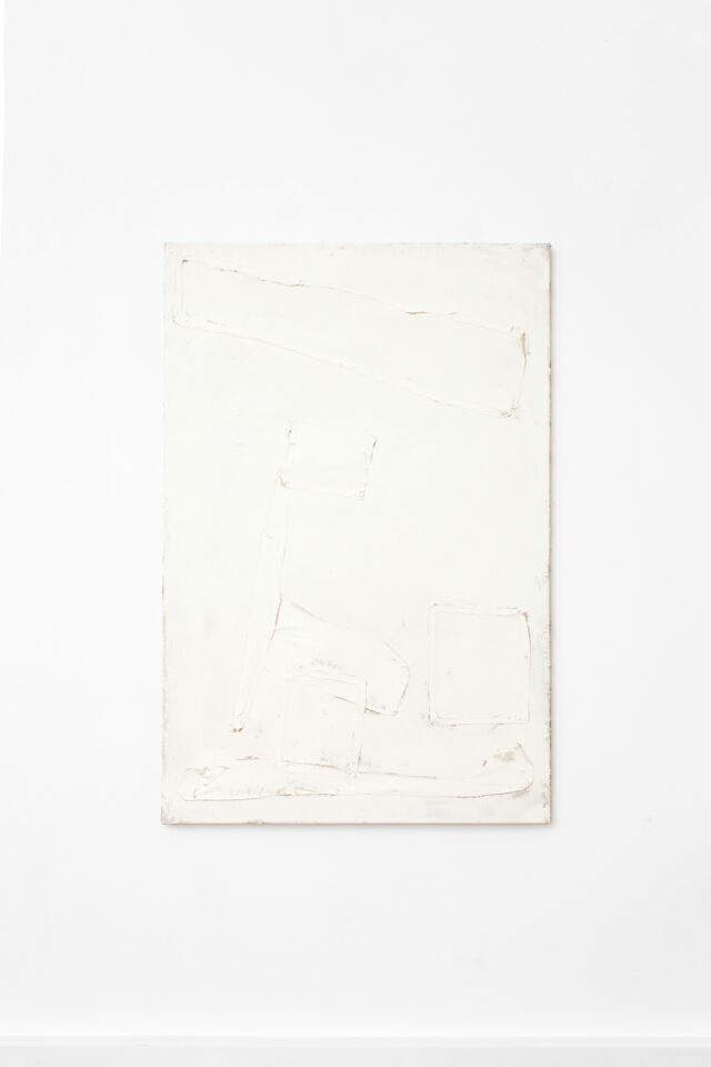 Wolfgang Voegele 10 .Untitled, canvas collage and needle pins on canvas, 150x100cm,