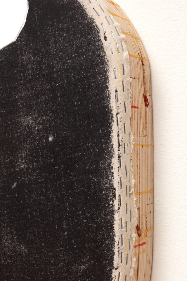 8: Otis Jones - Oval with Two White Circles - Acr ylic on Canvas 20 1⁄4” x 14 1⁄4” x 2 3⁄4” 2019