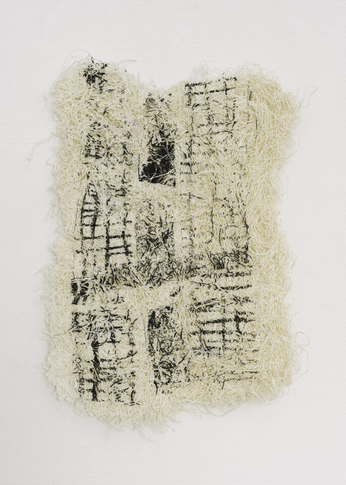 10 Marie Hazard_ « rodéo urbain »_ Hand woven in paper and screen_printing_2020_51x40cm
