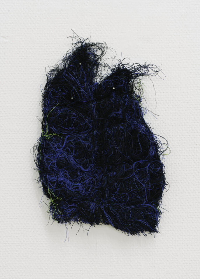 11 Marie Hazard_« rodéo sauvage »_ Hand woven in polyester and linen_2020_24x34cm