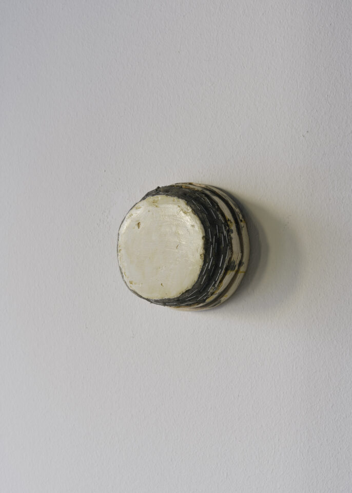3 Otis Jones - UT Beige, 2021 Acrylic on linen on wood 12CM x 12CM x 7.5CM