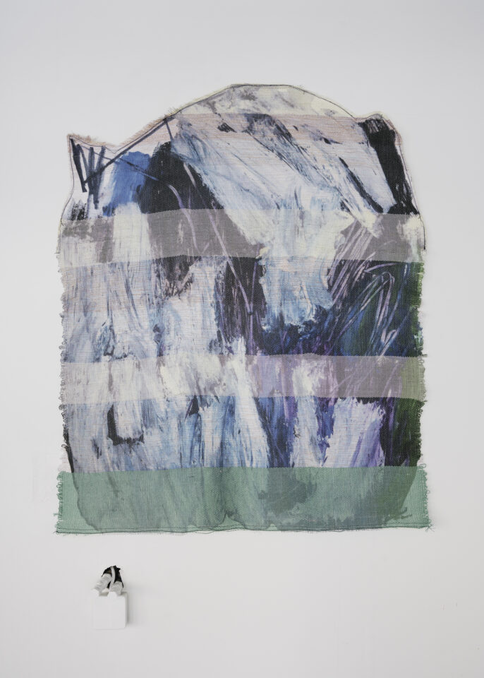 4. Marie Hazard < my single cosmos >> 2021 - hand woven in paper, polyester and digital print. Unique 94x120 cm