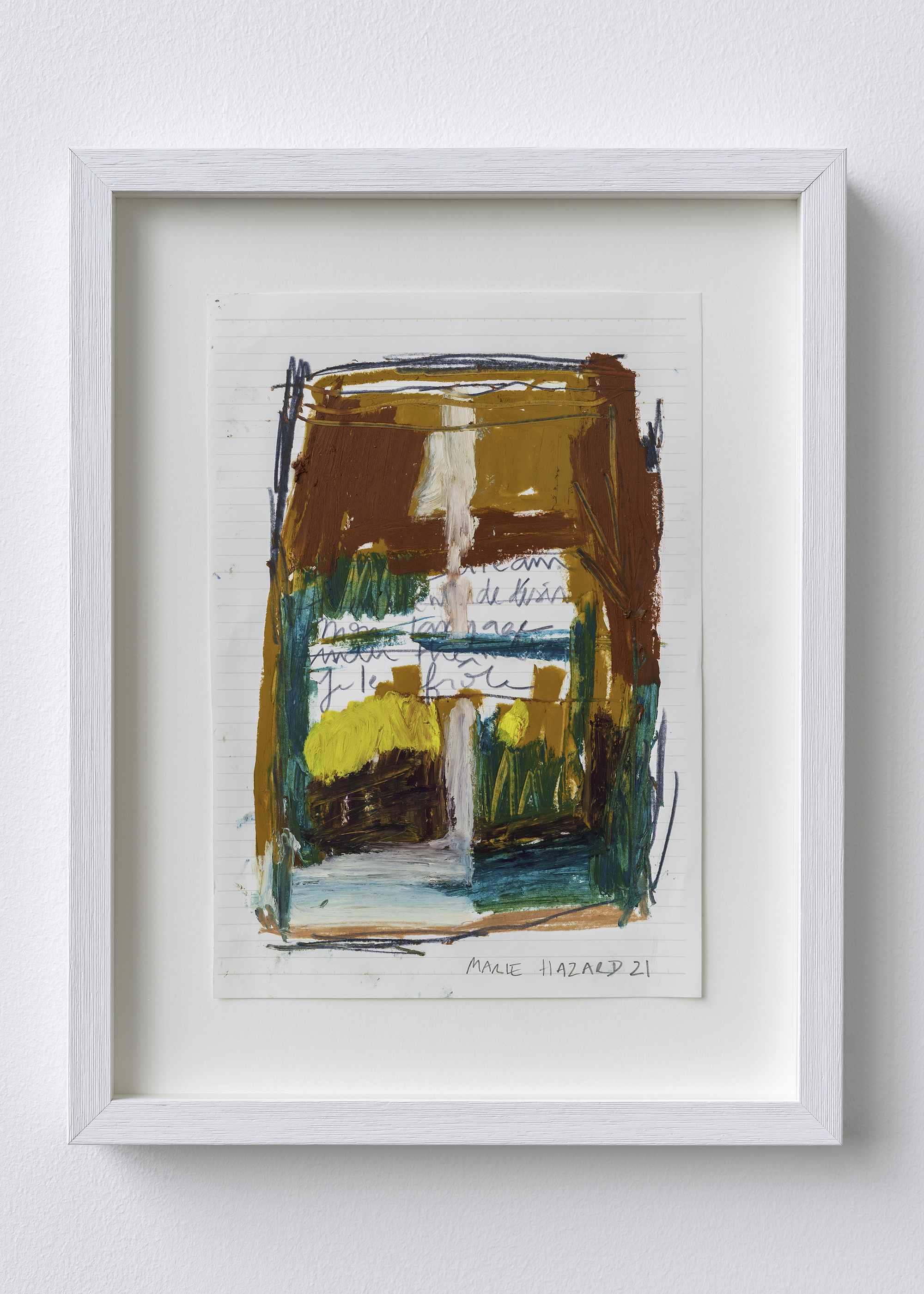 2. Marie Hazard 2021 Oil sticks on paper Unique 24x16.5 2021