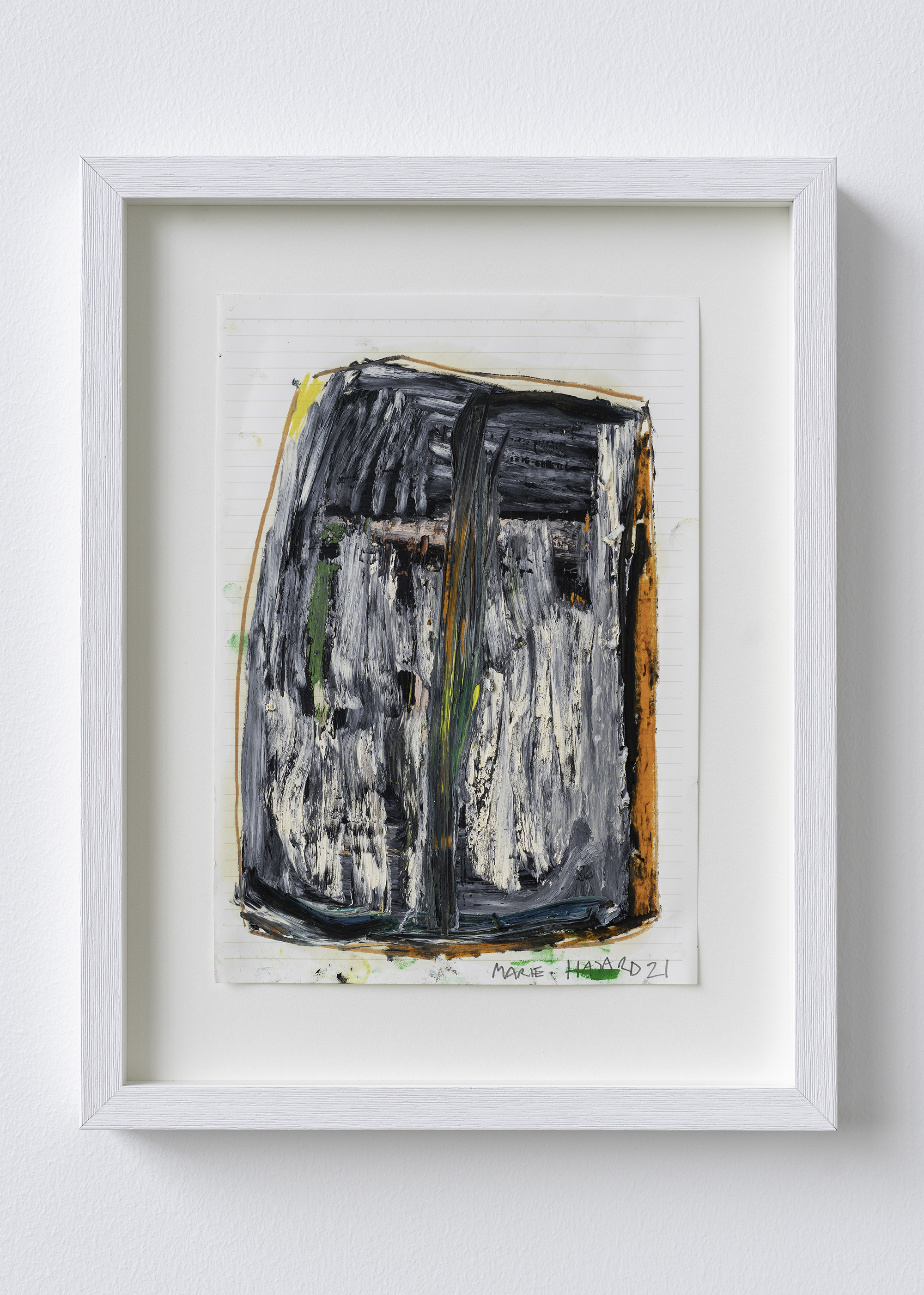 3. Marie Hazard 2021 Oil sticks on paper Unique 24x16.5 2021