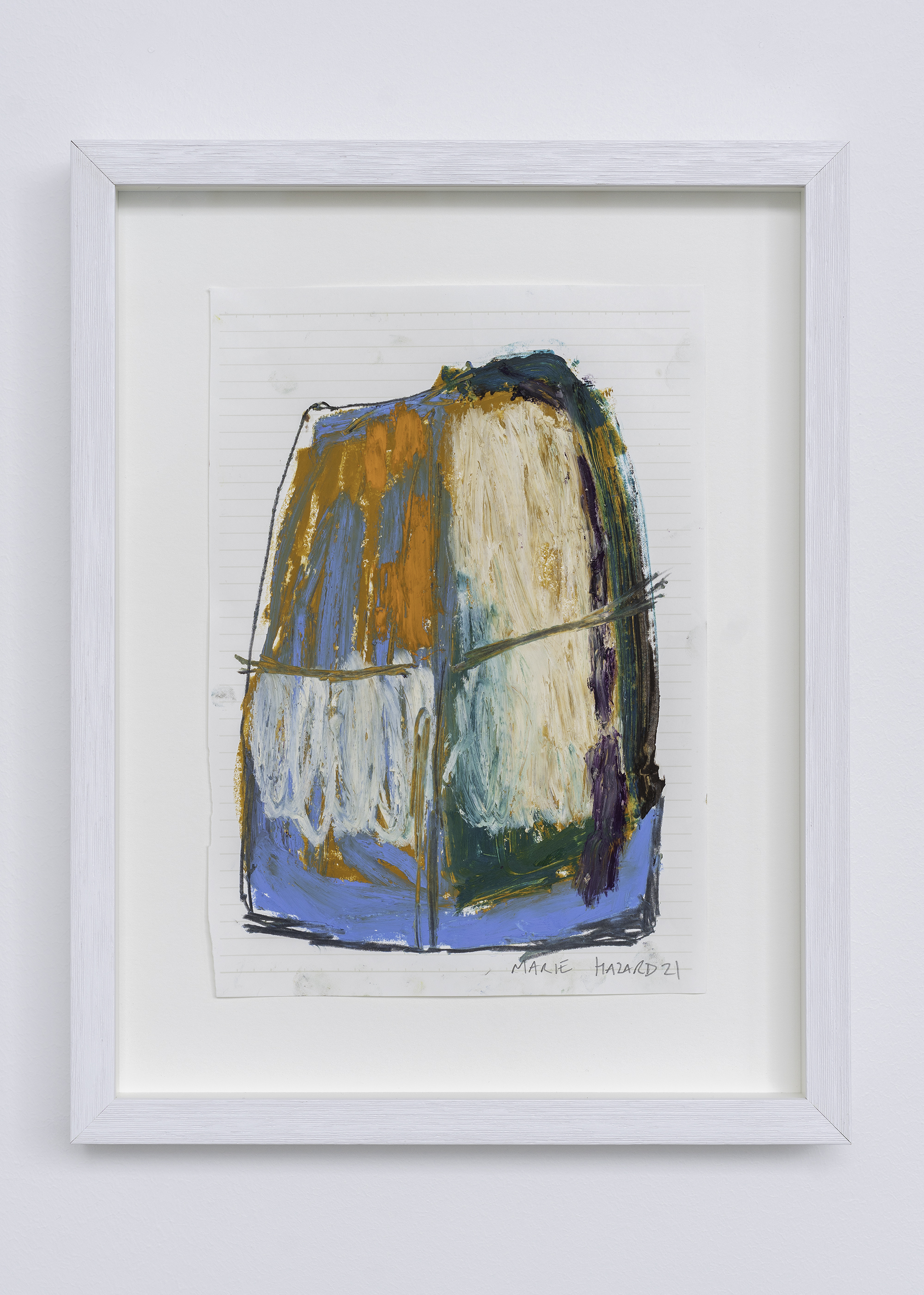 6. Marie Hazard 2021 Oil sticks on paper Unique 24x16.5 2021