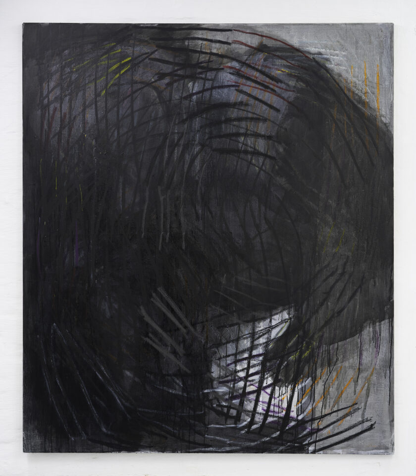 6. Stefan Müller _ Heartbreaks and ashtrays, 2021 _ Acrylics, ink and oil on canvas _ 180h x 156w cm
