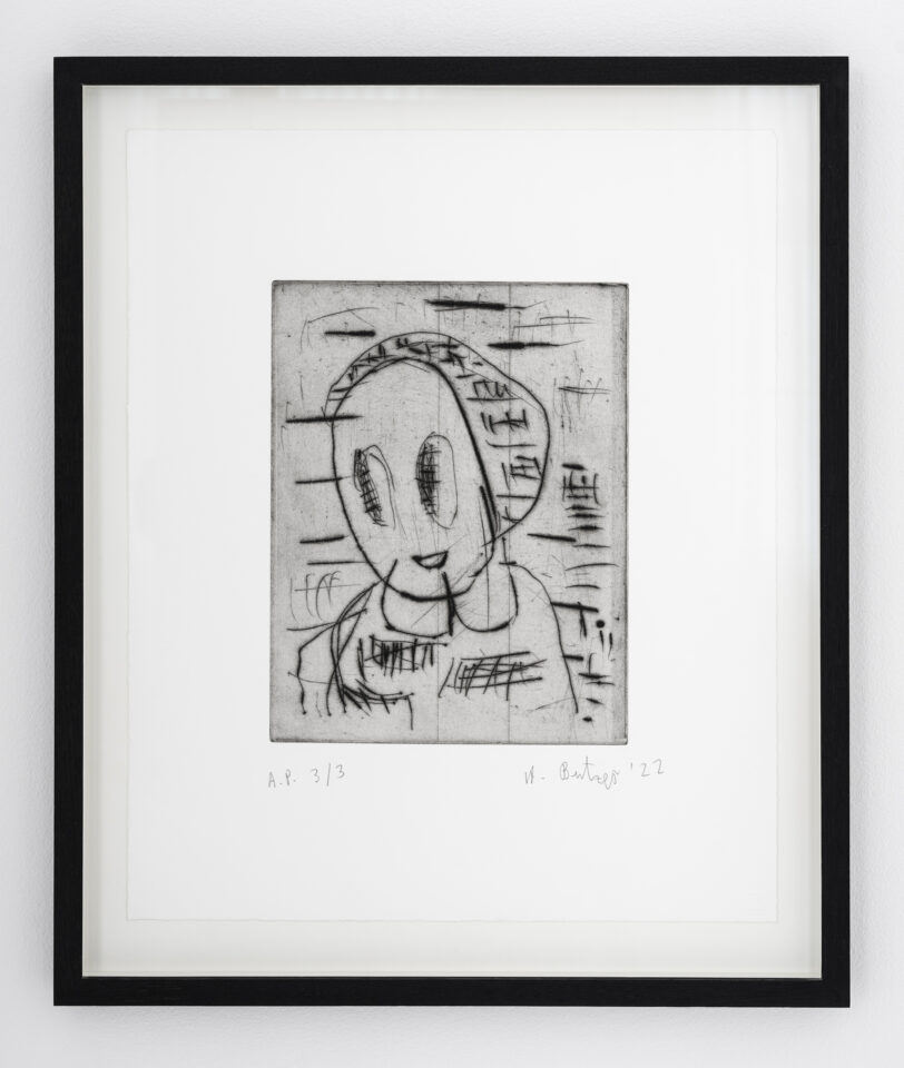 10. ANDRÉ BUTZER UNTITLED, 2022 DRYPOINT ON BFK RIVES 300 G PLATE: 26X20CM/10.2X7.8IN. PAPER:44 X 36 CM / 17.3 X 14.1 IN. EDITION: 1/10 – 10/10 + 3 A.P. + 1 P.P. + 1 H.C. NUMBERED, SIGNED, DATED