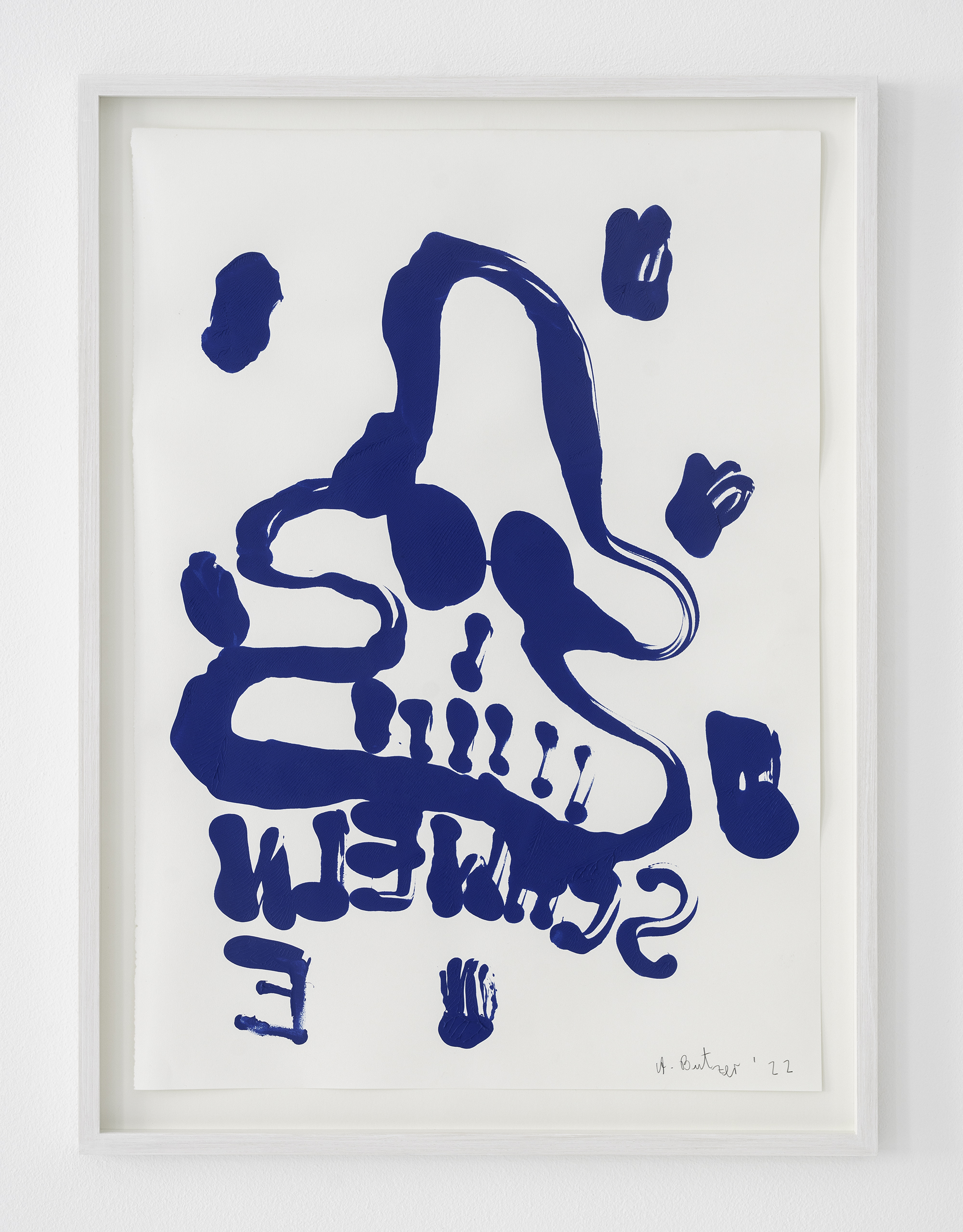 ANDRÉ BUTZER UNTITLED (SCHWEINE), 2022 MONOTYPE ON ZERKALL ALT BERN 150 G ARTIST PRINT 69 CM X 49,5 / 27.1 × 19.4 IN. UNIQUE