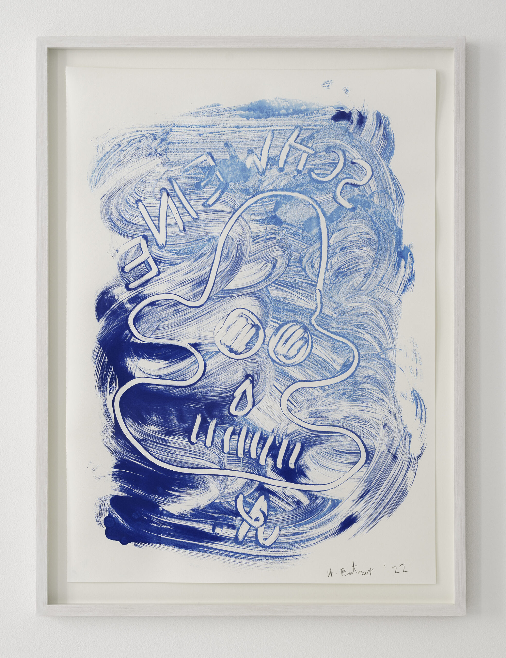 3. ANDRÉ BUTZER UNTITLED (SCHWEINE), 2022 MONOTYPE ON ZERKALL ALT BERN 150 G ARTIST PRINT 69 CM X 49,5 / 27.1 × 19.4 IN. UNIQUE