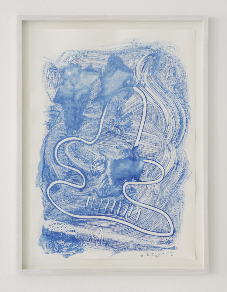 7. ANDRÉ BUTZER UNTITLED, 2022 MONOTYPE ON ZERKALL ALT BERN 150 G ARTIST PRINT 69,3 CM X 49,5 / 27.2 × 19.4 IN. UNIQUE