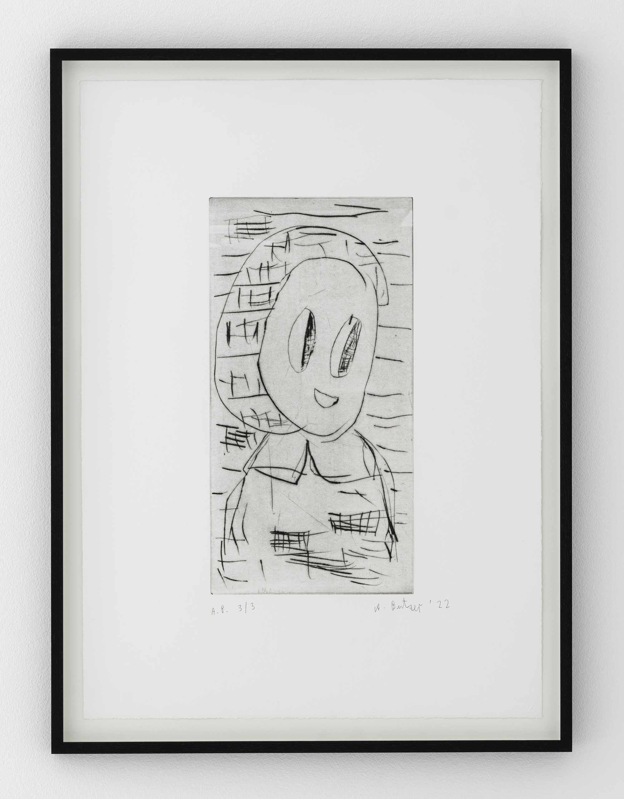 9. ANDRÉ BUTZER UNTITLED, 2022 DRYPOINT ON BFK RIVES 300 G PLATE: 50X26CM/19.6X10.2IN. PAPER:80 X 57 CM / 31.4 X 22.4 IN. EDITION: 1/10 – 10/10 + 3 A.P. + 1 P.P. + 1 H.C. NUMBERED, SIGNED, DATED