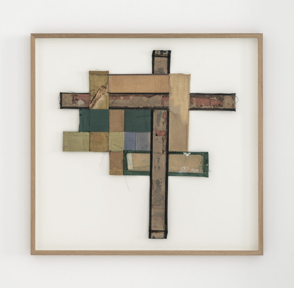 4. Samuel Levi Jones Respite, 2022 Law book and newspaper spines Approximately: 24 x 24 in (61 x 61 cm) (GL15621)