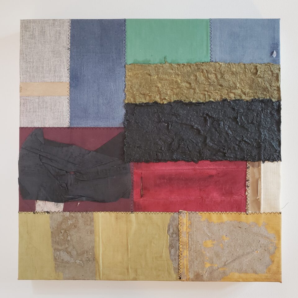 9. SAMUEL LEVI JONES Autonomy, 2022 Deconstructed and pulped law books on canvas 20 x 20 in (50.8 x 50.8 cm) (GL15618)