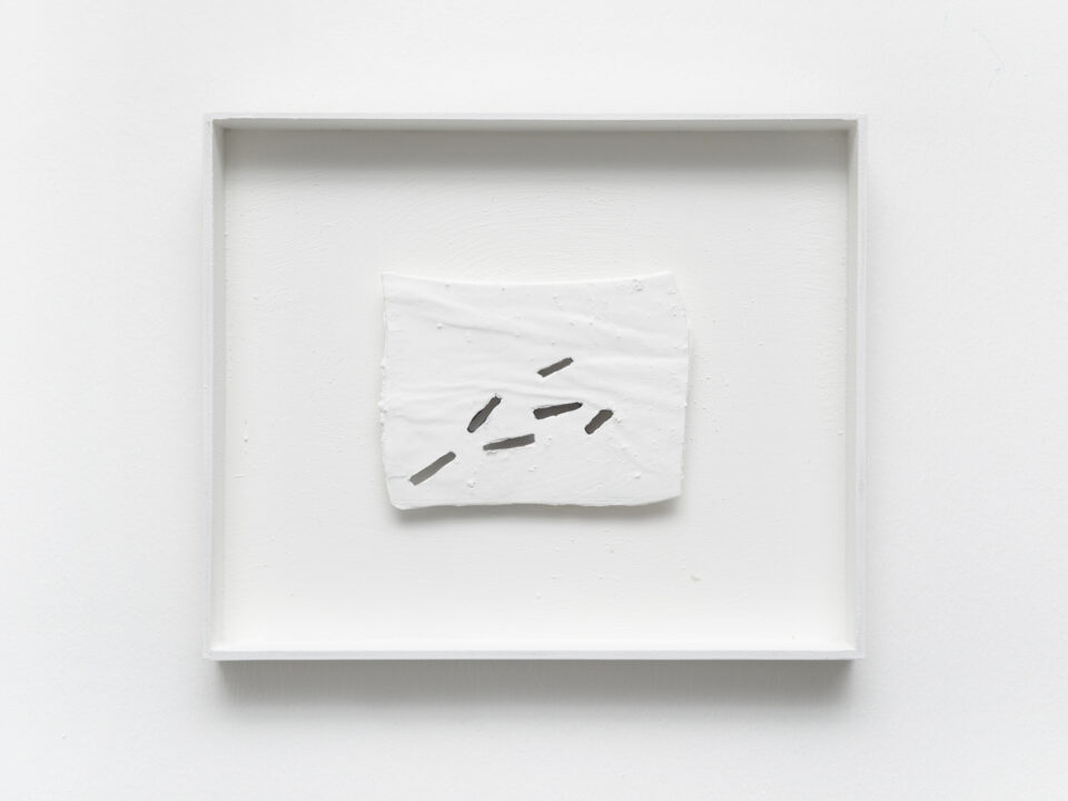 Maquetta 30, 2022, ink, sand, acrylic on paper, 19,0 x 24,0 x 3,0 cm / 7.4 x 9.4 x 1.2 in.