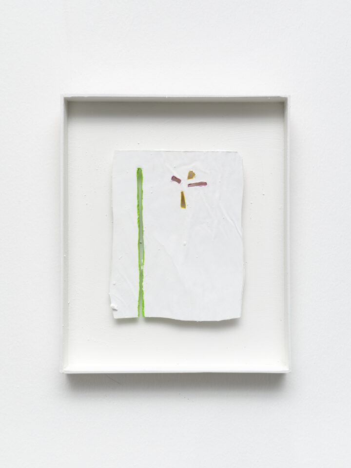 Maquetta 31, 2022, ink, sand, acrylic on paper, 24,0 x 19,0 x 3,0 cm / 9.4 x 7.5 x 1.2 in.