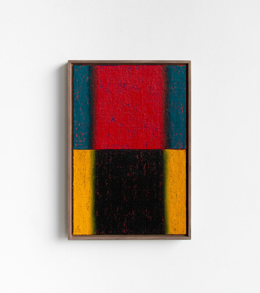 1 Johnny Abrahams size of 12x18 inches and oil stick on hessian over panel