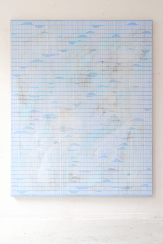 Frank Moll untitled (SP) aqua, 2023, Acrylic on canvas, 200 x 160 cm.