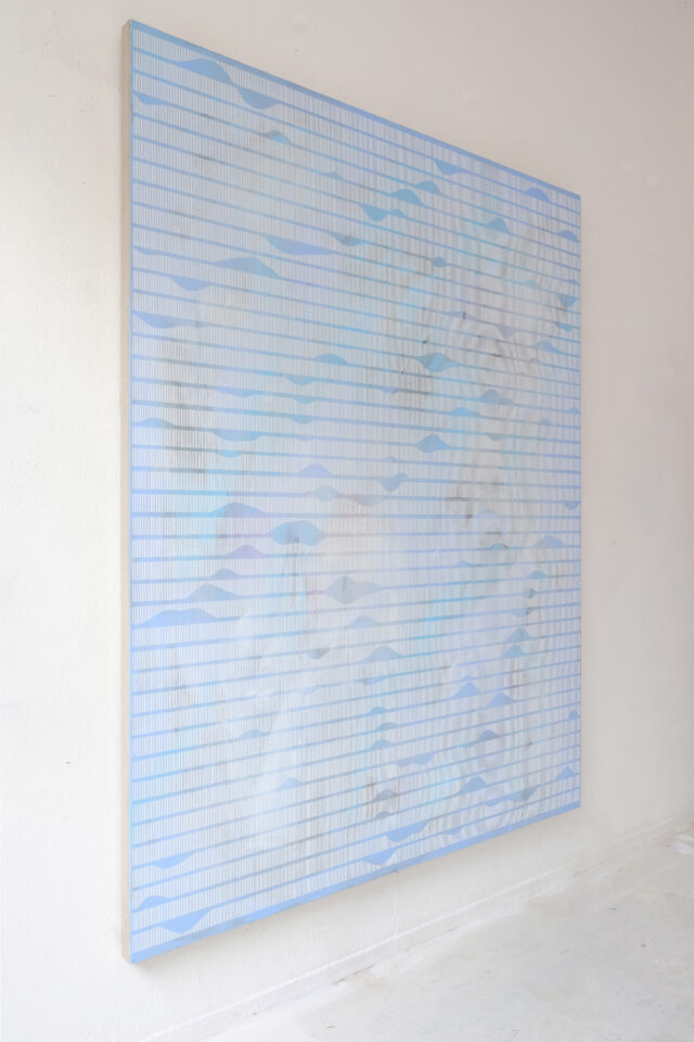 4. Frank Moll untitled (SP) aqua, 2023, Acrylic on canvas, 200 x 160 cm.