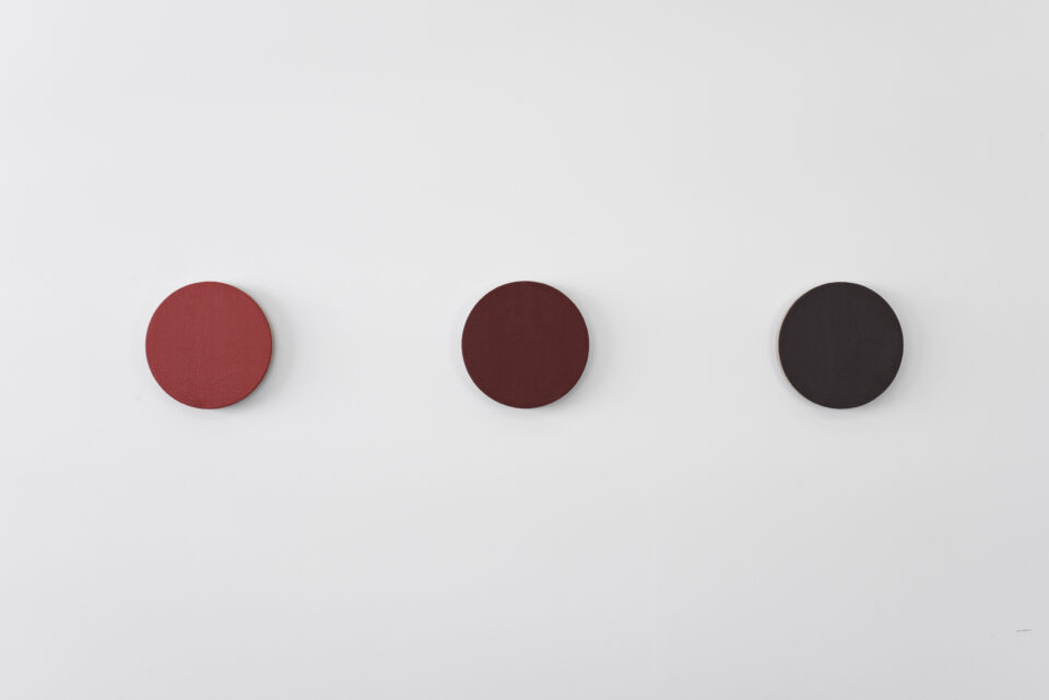 Matthew Feyld Triptych in red 8x8 each
