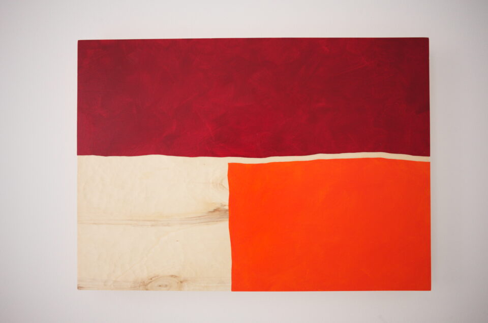 Martin Noël Otto #31 - 2003  Acryl auf Holz 60 x 84 x 7 cm. References: Albertina Katalog: S. 61 MN Treffen mit Otto Freundlich Hölzer und Postkarten; Museum Pfalzgalerie Kaiserslautern S. 87