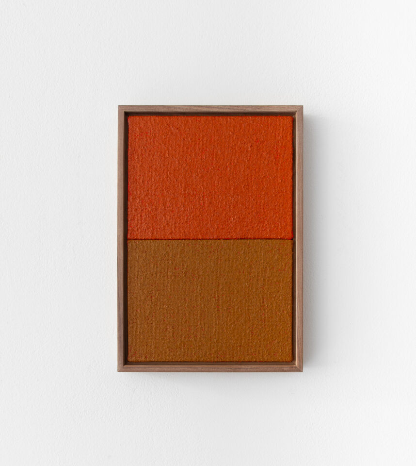 11. Johnny Abrahams. Acrylic on hessian over panel. 8x12” - 20,32 Cm X 30,48 Cm (walnut frame)