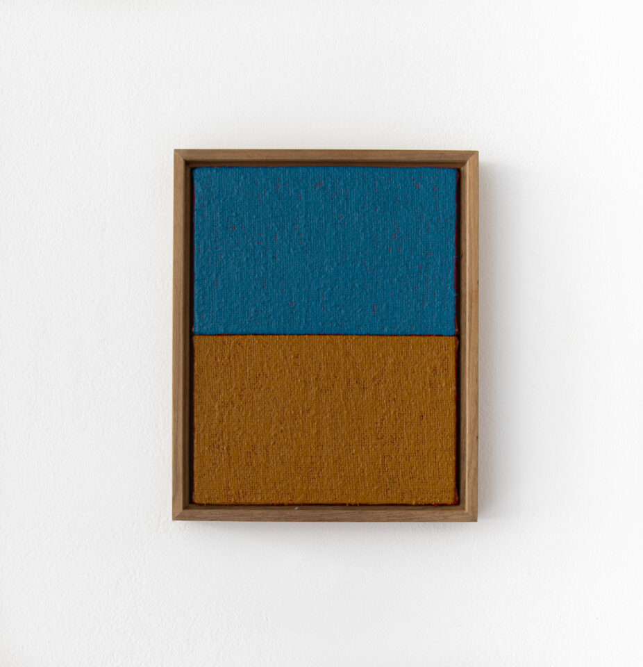 4. Johnny Abrahams. Acrylic on hessian over panel 8x10" - 20,32 CM x 25,40 CM (walnut frame)