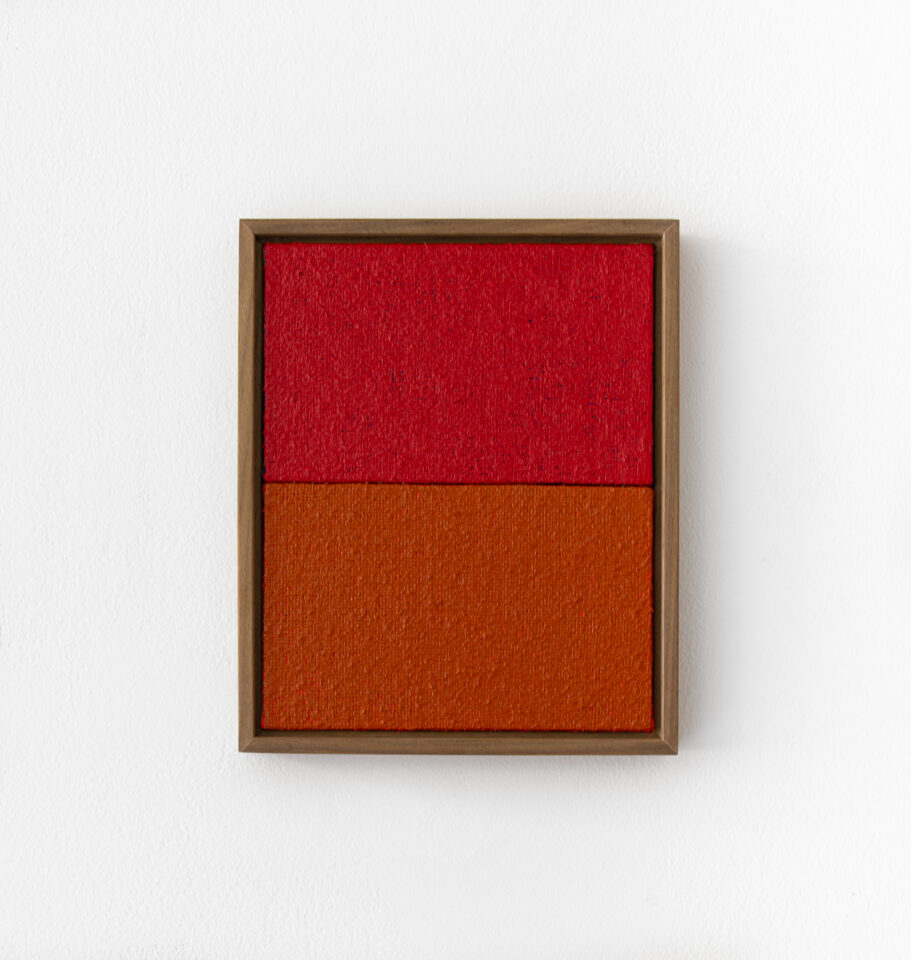 6. Johnny Abrahams. Acrylic on hessian over panel 8x10" - 20,32 CM x 25,40 CM (walnut frame)