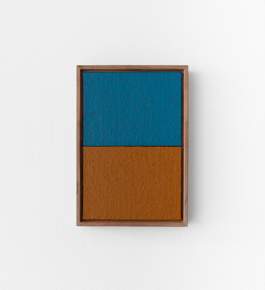 7. Johnny Abrahams. Acrylic on hessian over panel. 8x12” - 20,32 Cm X 30,48 Cm (walnut frame)