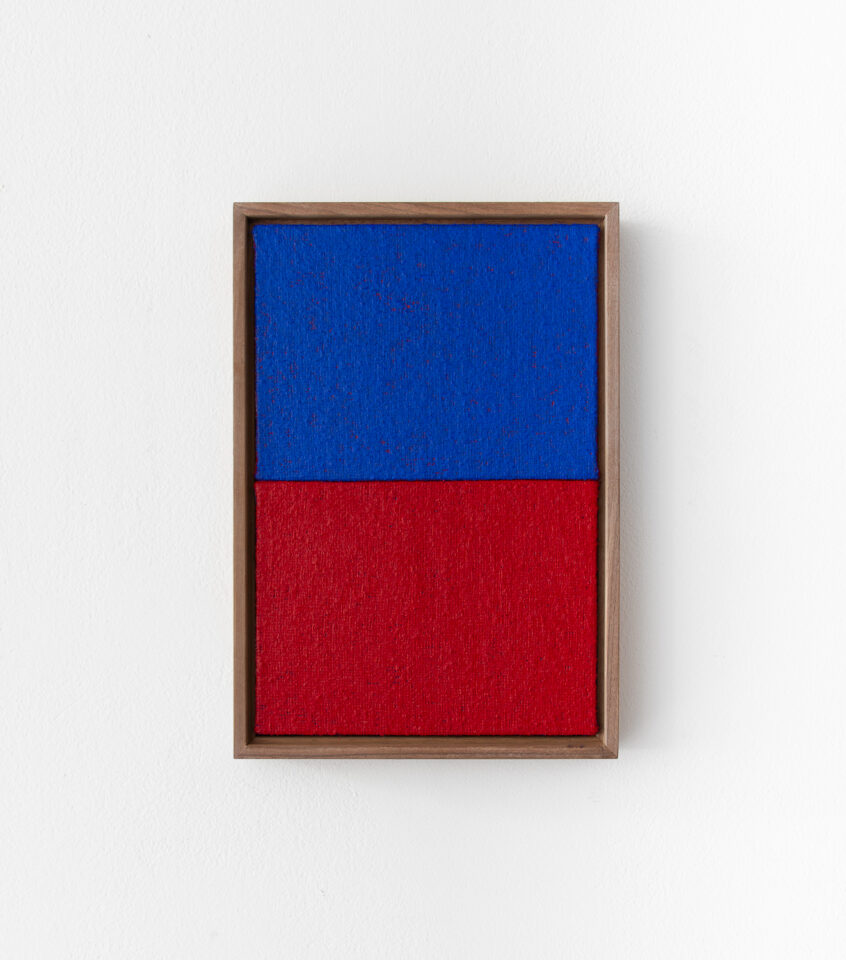 8. Johnny Abrahams. Acrylic on hessian over panel. 8x12” - 20,32 Cm X 30,48 Cm (walnut frame)
